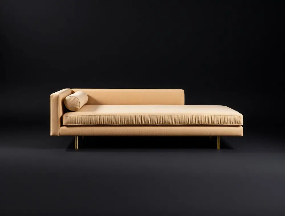 Rive Daybed — Chaise daybed module in sand linen