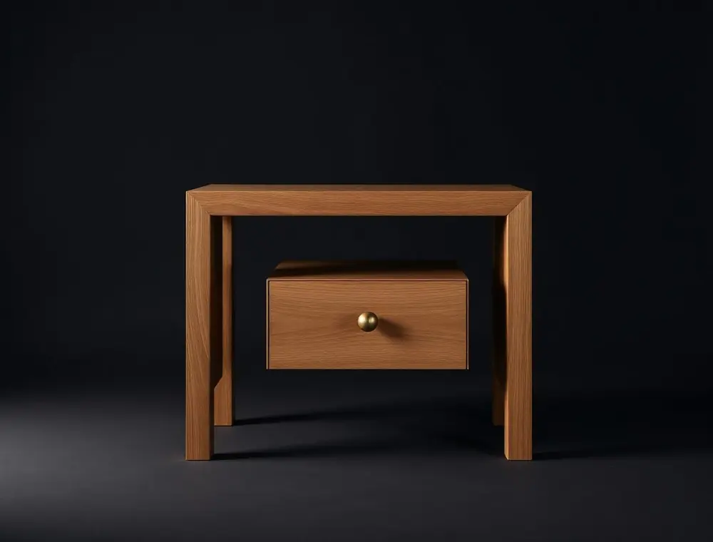 Sabine Nightstand — Single-drawer oak nightstand