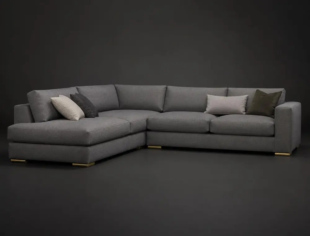 Arsène Sectional — Corner sectional in slate performance linen