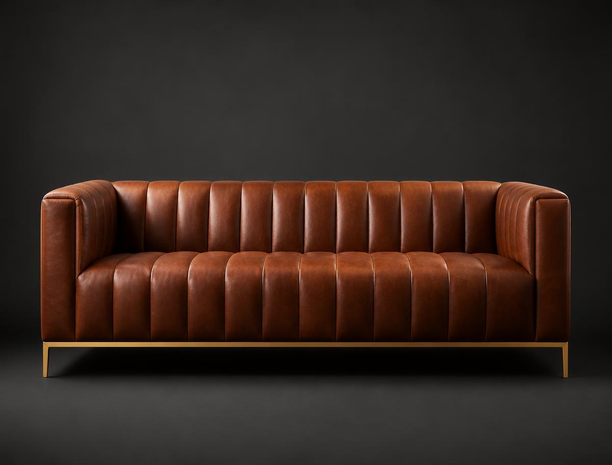 Vauban Sofa — Loveseat in cognac full-grain leather
