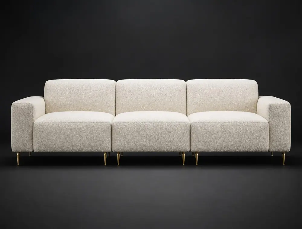 Belcour Sofa — 3-seat sofa in ivory bouclé